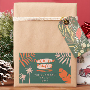 Sticker Rectangulaire terrasse palmiers noël tropical moderne