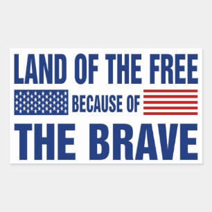 Sticker Rectangulaire Terre du libre en raison du courageux