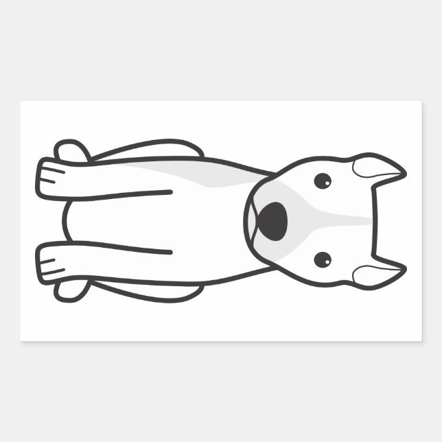 Sticker Rectangulaire Terrier américain à bec (Oreilles hachées) (Devant)