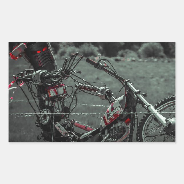 Sticker Rectangulaire tête métallique (Devant)
