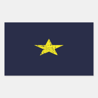 Sticker Rectangulaire Texas, Drapeau Historique Burnet Star, Distressed