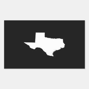 Sticker Rectangulaire Texas en blanc et noir