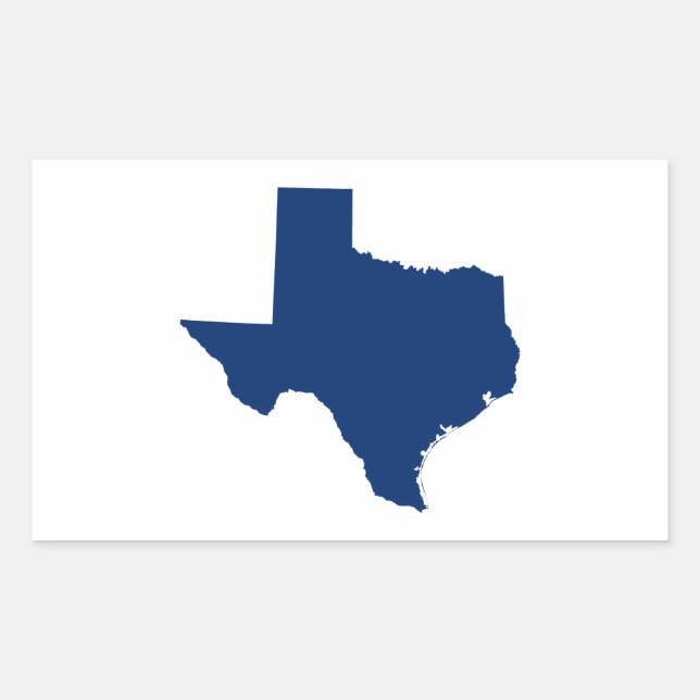Sticker Rectangulaire Texas en bleu (Devant)
