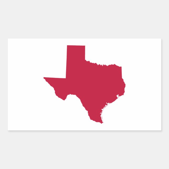 Sticker Rectangulaire Texas en rouge (Devant)