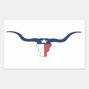 Sticker Rectangulaire Texas Longhorn