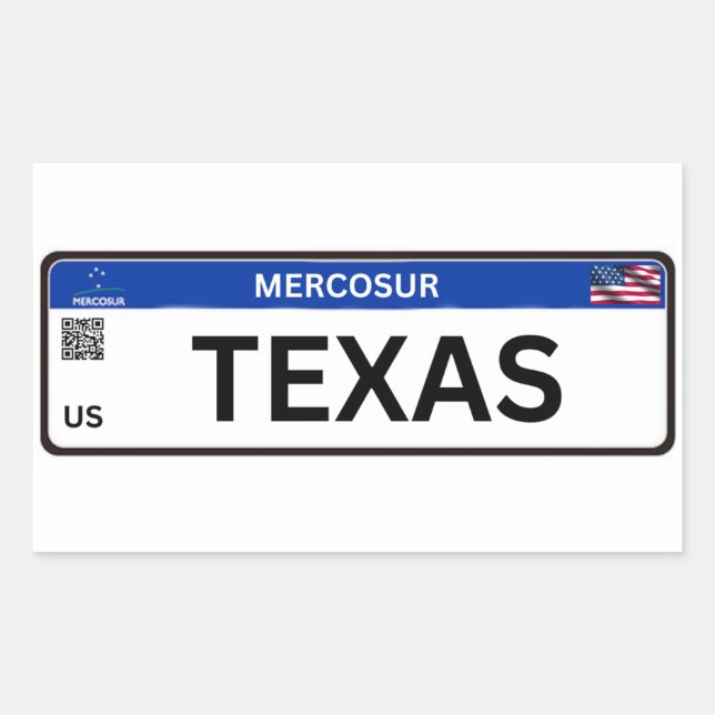 Sticker Rectangulaire Texas Mercosur (Devant)