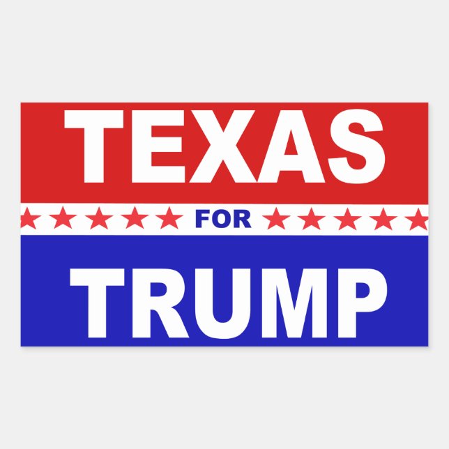 Sticker Rectangulaire Texas Pour Trump (Devant)