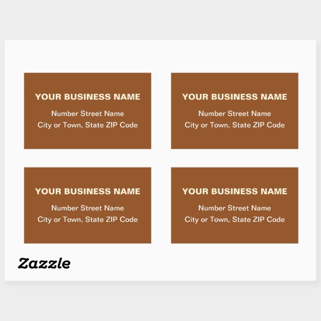 Sticker Rectangulaire Texte brut Adresse professionnelle sur Brown (Feuille)