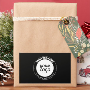 Sticker Rectangulaire Texte circulaire modifiable et Modèle de logo télé