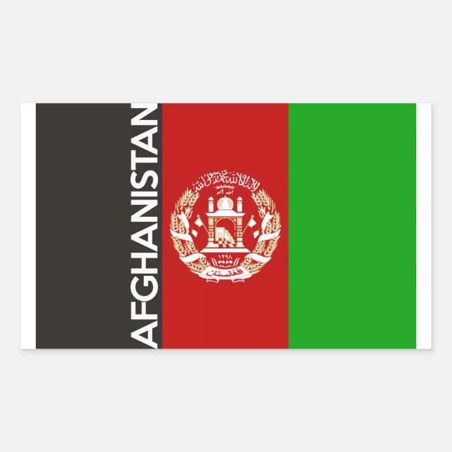 Sticker Rectangulaire texte du symbole du pays d'afghanistan (Devant)