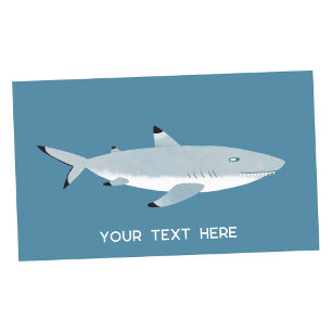 Sticker Rectangulaire Texte personnalisé de requin noir pointu