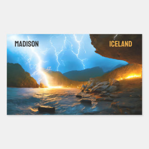 Sticker Rectangulaire Texte personnalisé Islande