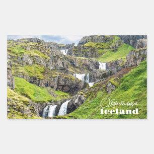 Sticker Rectangulaire Texte personnalisé Klifbrekkufossar, Islande
