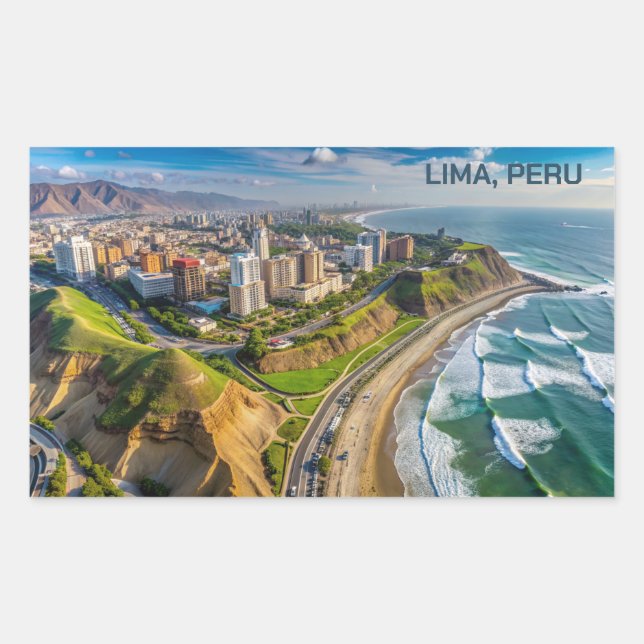 Sticker Rectangulaire Texte personnalisé Lima, Pérou (Devant)