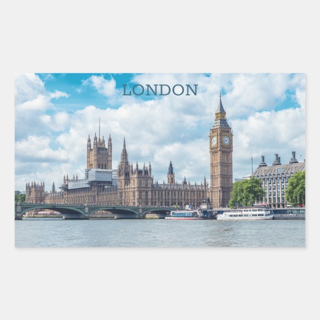 Sticker Rectangulaire Texte personnalisé Londres (Devant)