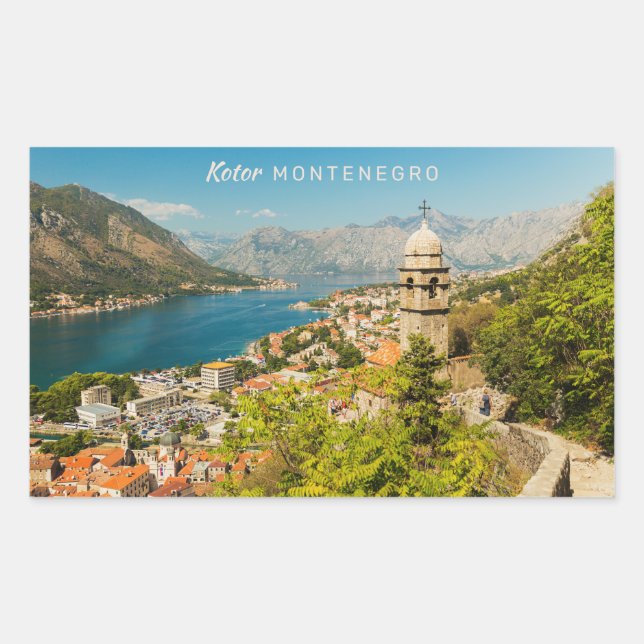 Sticker Rectangulaire Texte personnalisé Monténégro (Devant)