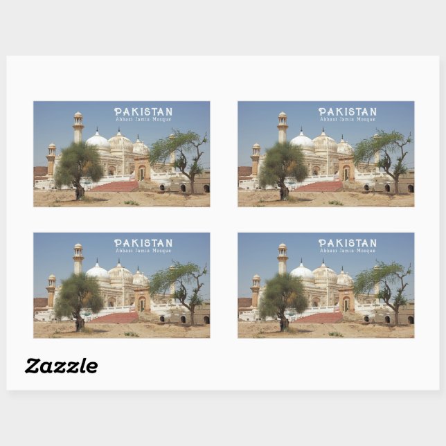 Sticker Rectangulaire Texte personnalisé Pakistan (Feuille)