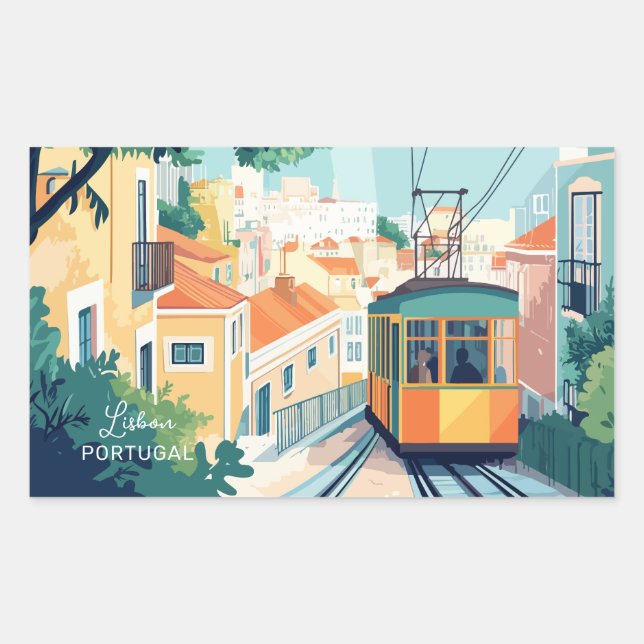 Sticker Rectangulaire Texte personnalisé Portugal (Devant)
