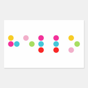 Sticker Rectangulaire Texte sans visibilité braille de lettres