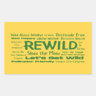 Sticker Rectangulaire Texte sauvage Jaune avec vert