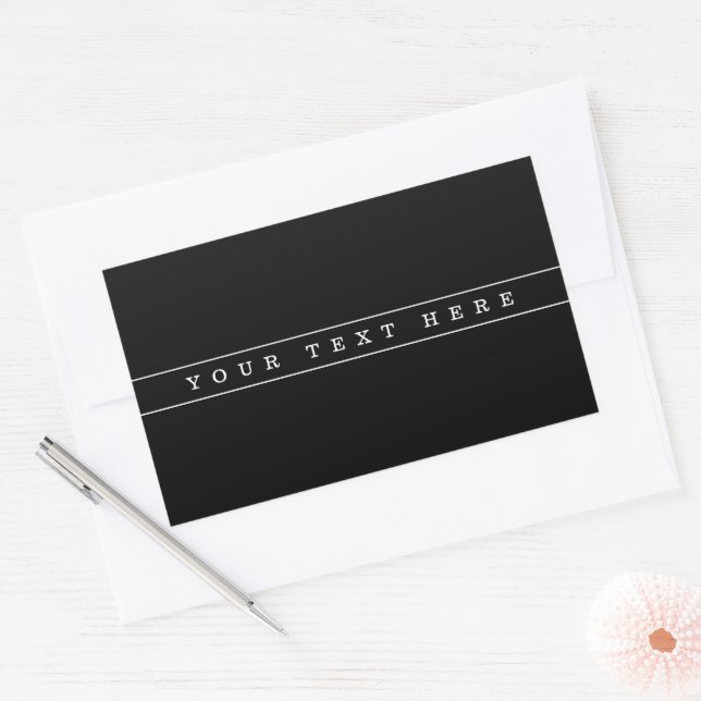 Sticker Rectangulaire Texte Simple Et Bandes Minces (Enveloppe)
