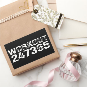 Sticker Rectangulaire Texte usé et rayé Workout 247365 blanc