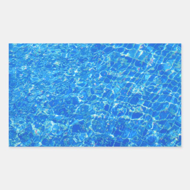 Sticker Rectangulaire texture bleu clair de l'eau (Devant)