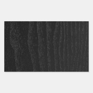 Sticker Rectangulaire Texture en bois noir personnalisée