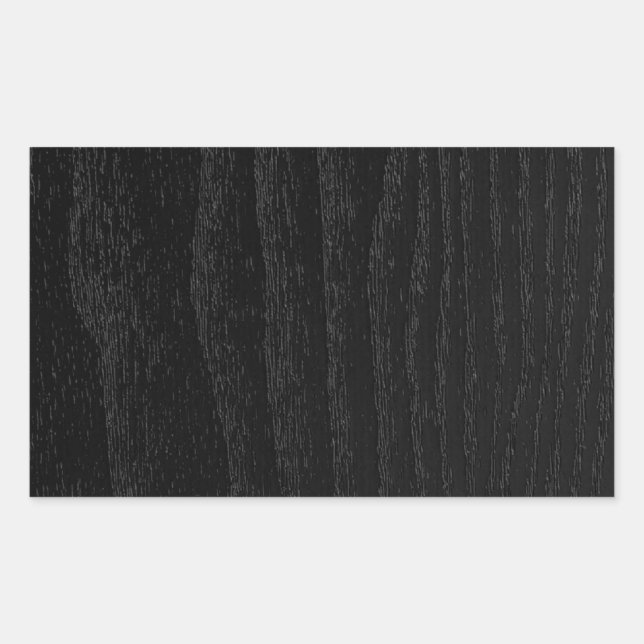 Sticker Rectangulaire Texture en bois noir personnalisée (Devant)