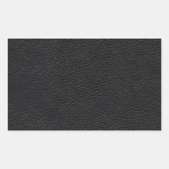 Sticker Rectangulaire Texture en cuir noir (Devant)