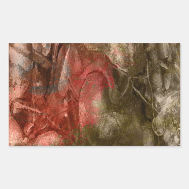 Sticker Rectangulaire Texture en pierre rouge/Brown (Devant)