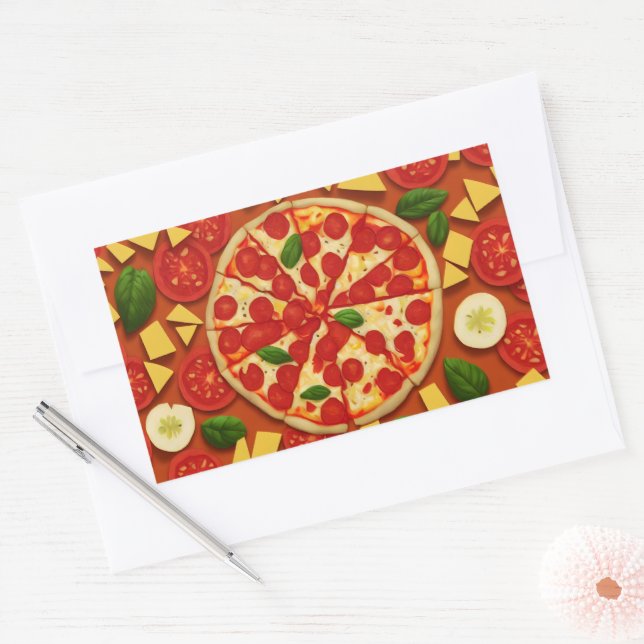 Sticker Rectangulaire Texture fromage abstrait cool tomate (Enveloppe)