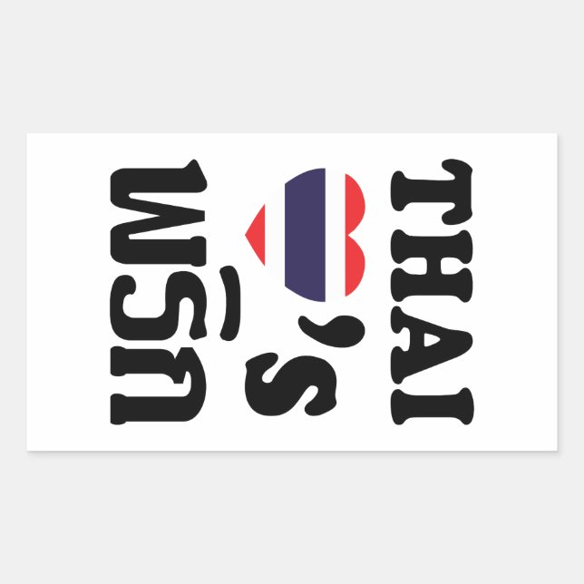 Sticker Rectangulaire THAÏ LOVE PHRIK (CHILI) Thai Food (Devant)