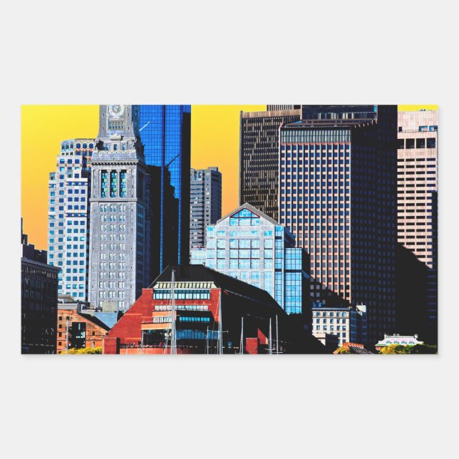 Sticker Rectangulaire The Custom House Boston USA Poster Card Magnet (Devant)