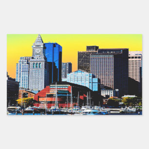 Sticker Rectangulaire The Custom House Boston USA Poster Card Magnet