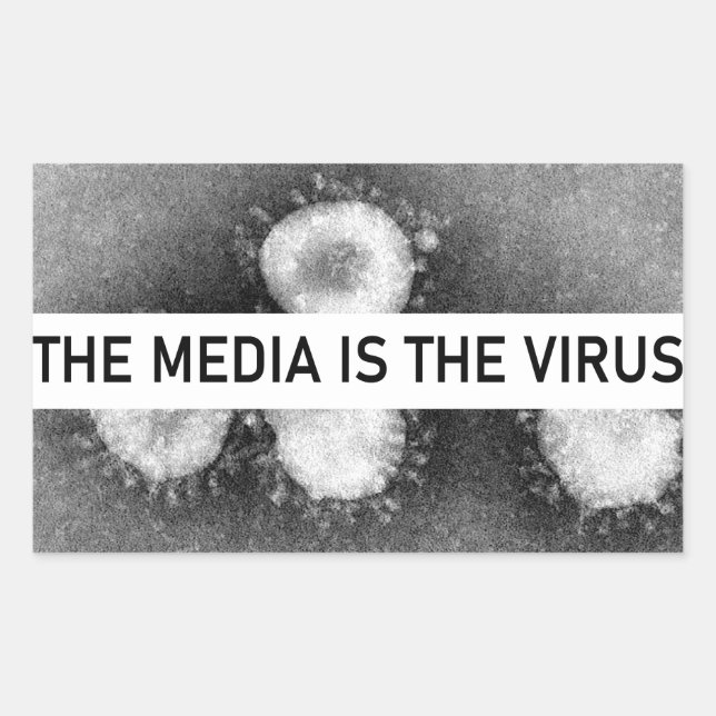 Sticker Rectangulaire The media is the virus (Devant)