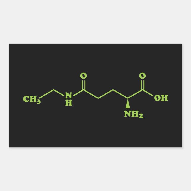 Sticker Rectangulaire Thé Théanine Formule chimique moléculaire (Devant)