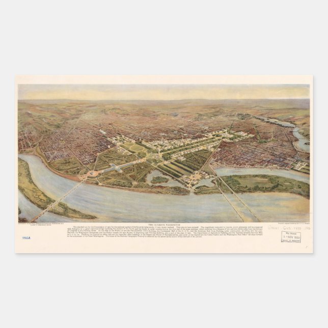 Sticker Rectangulaire The Ultimate Washington D.C. Map (1915) (Devant)