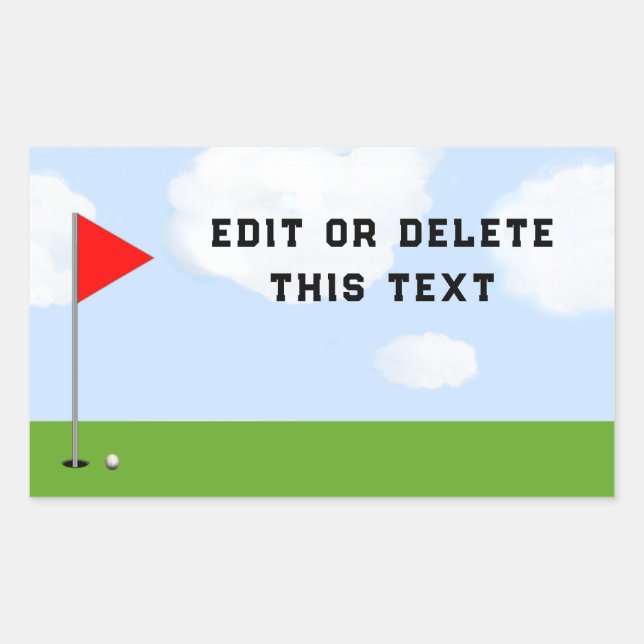 Sticker Rectangulaire Thème de golf (Devant)