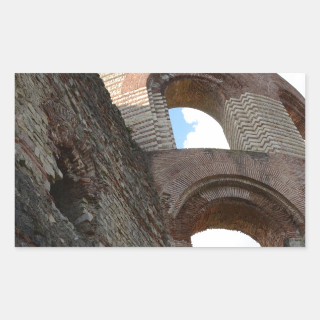 Sticker Rectangulaire Thermes impériaux romains Trier (Devant)