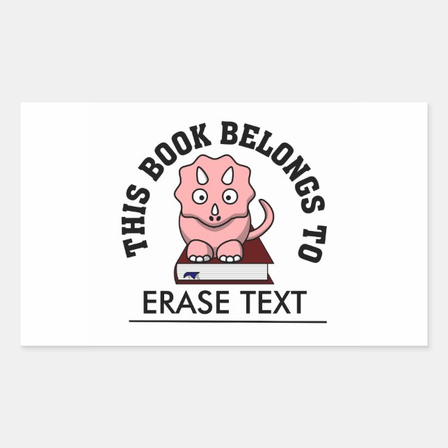 Sticker Rectangulaire Thésaurus : Le Dinosaure qui aime lire des livres (Devant)
