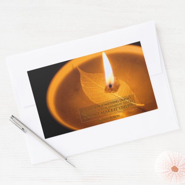 Sticker Rectangulaire Thomas Edison Citation Inspirationnelle "Utiliser" (Enveloppe)