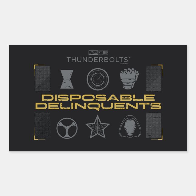 Sticker Rectangulaire Thunderbolts* | Disposable Delinquents (Devant)