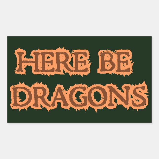 Sticker Rectangulaire Tiens, Dragons (Devant)