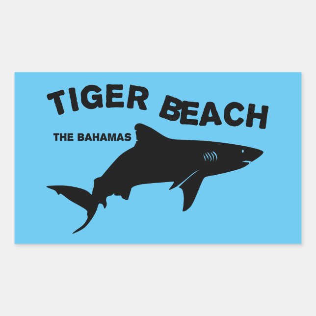 Sticker Rectangulaire Tiger Beach - Bahamas | Plongée avec requins (Devant)