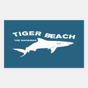 Sticker Rectangulaire Tiger Beach - Bahamas   Plongée avec requins