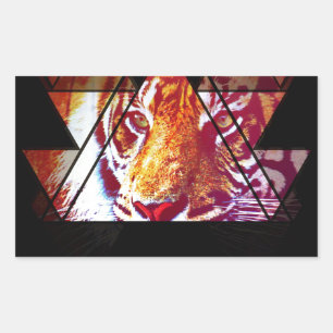 Sticker Rectangulaire Tigre