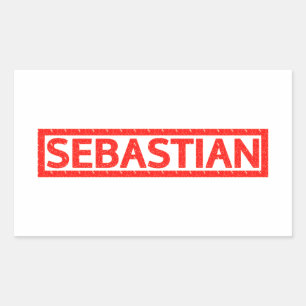 Sticker Rectangulaire Timbre de Sebastian
