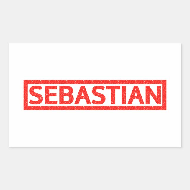 Sticker Rectangulaire Timbre de Sebastian (Devant)