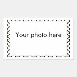 Sticker Rectangulaire Timbre faux photo de vœux